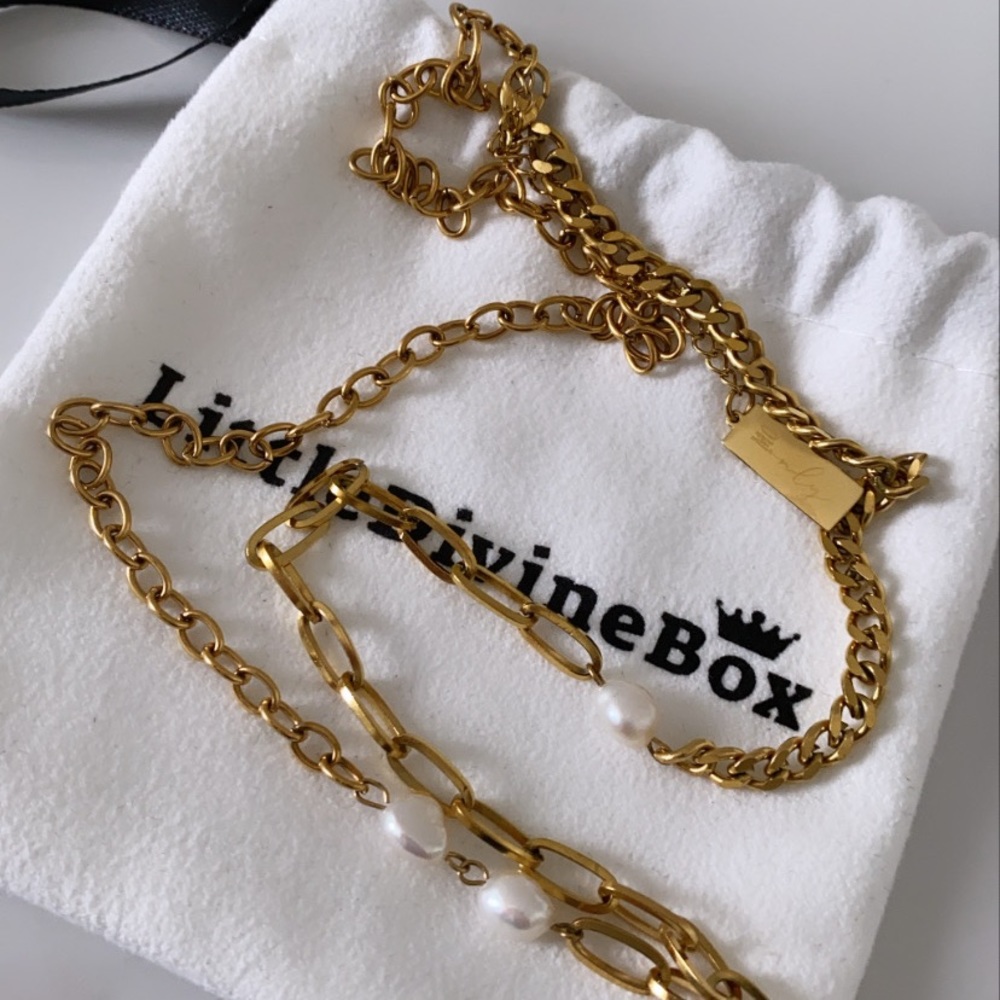 Fresh Pearl chain necklace vintage look